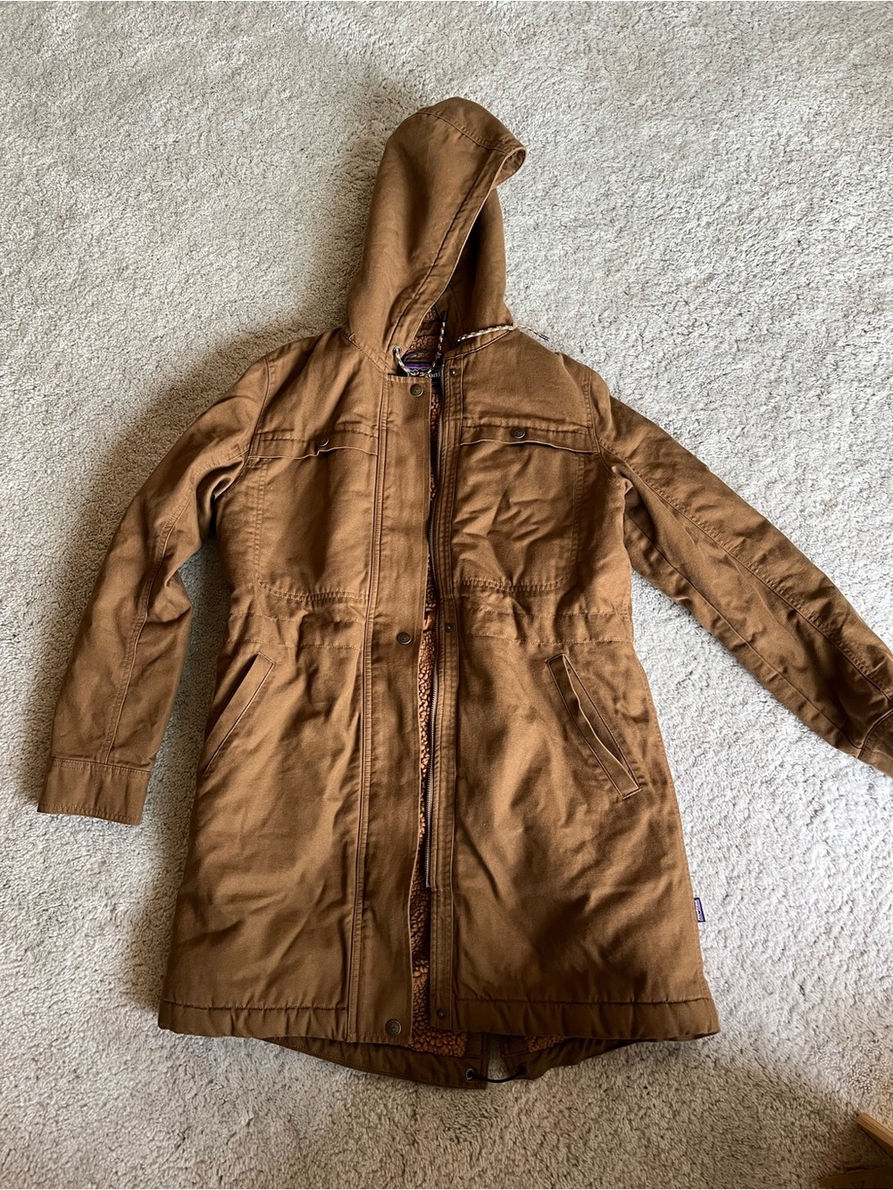 Patagonia Women’s Hooded Fishtail Parka in Brown